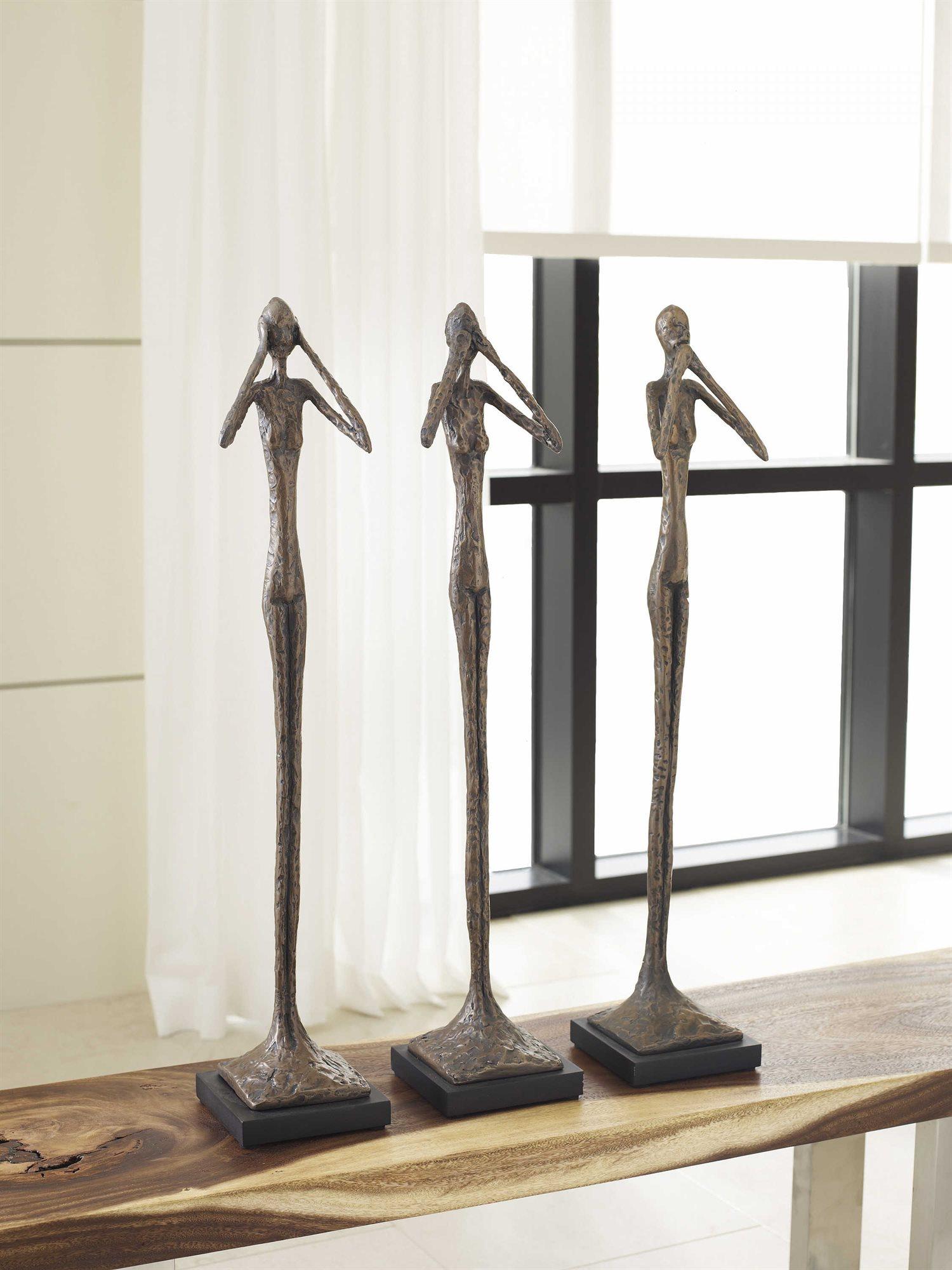 Phillips Collection Bronze See No Evil Skinny Sculpture