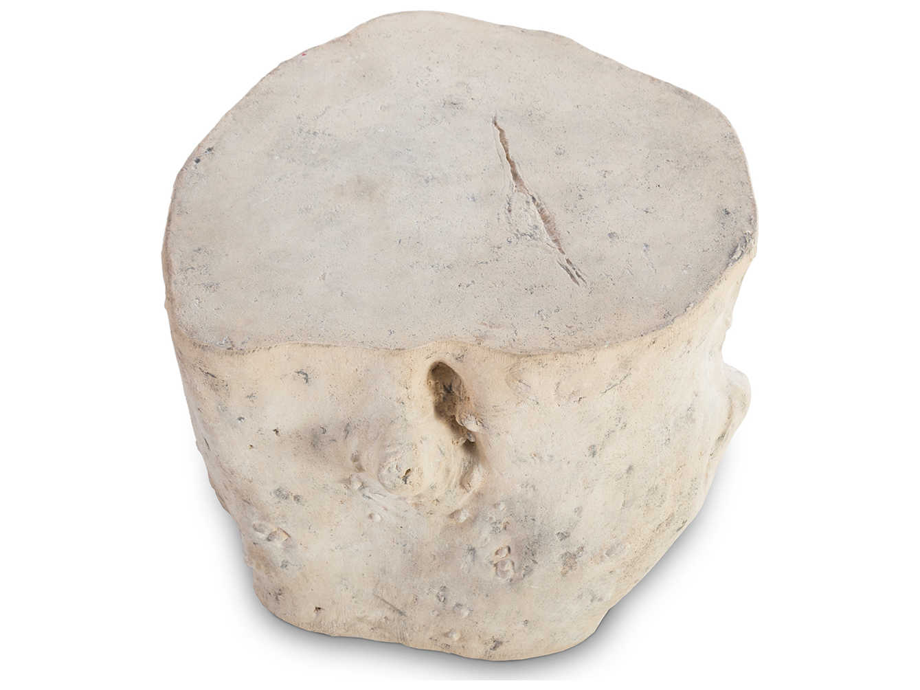 Phillips Collection Log Roman Stone White Accent Stool