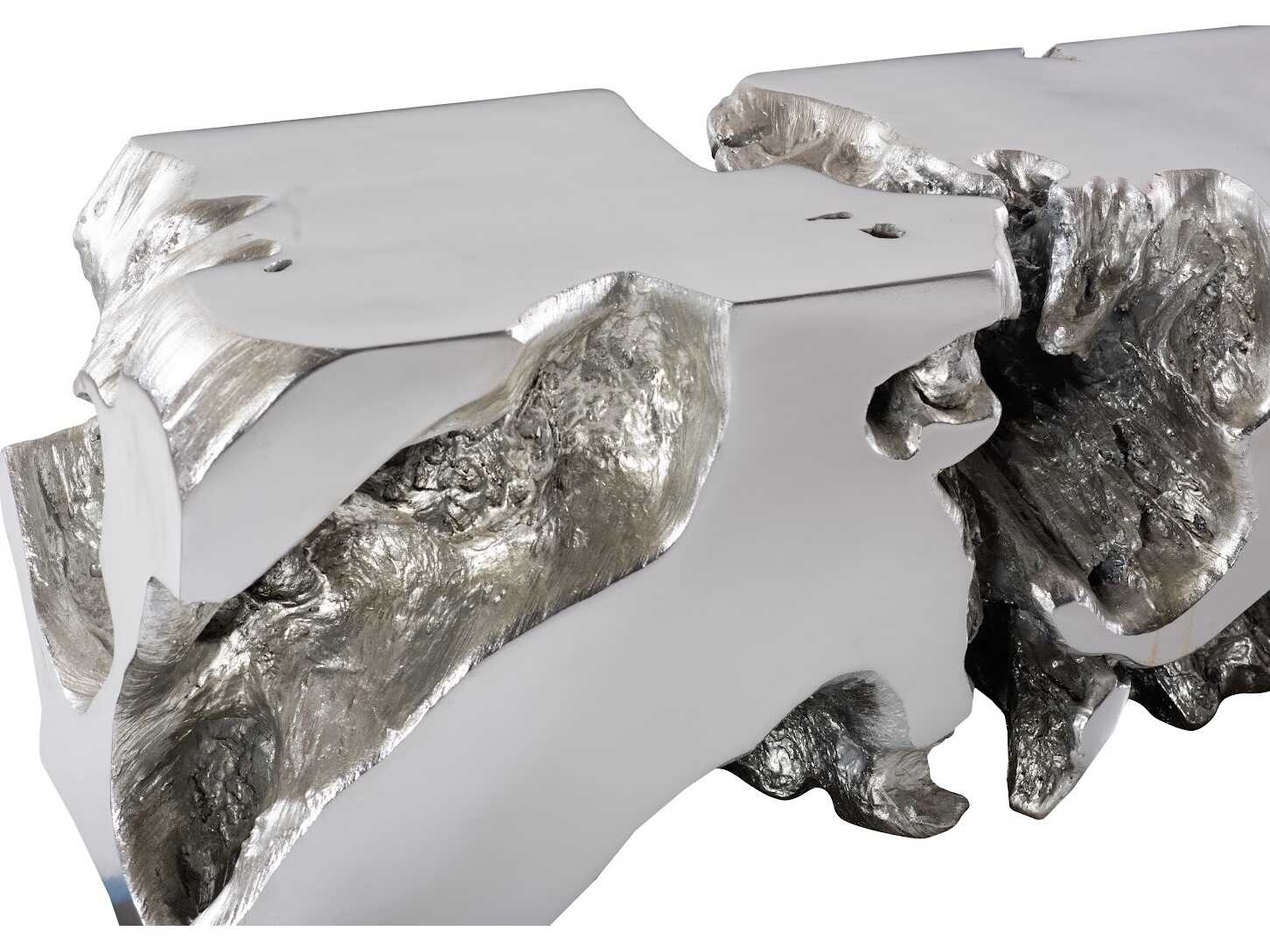 Phillips Collection Cast Naturals Silver Leaf Accent Bench