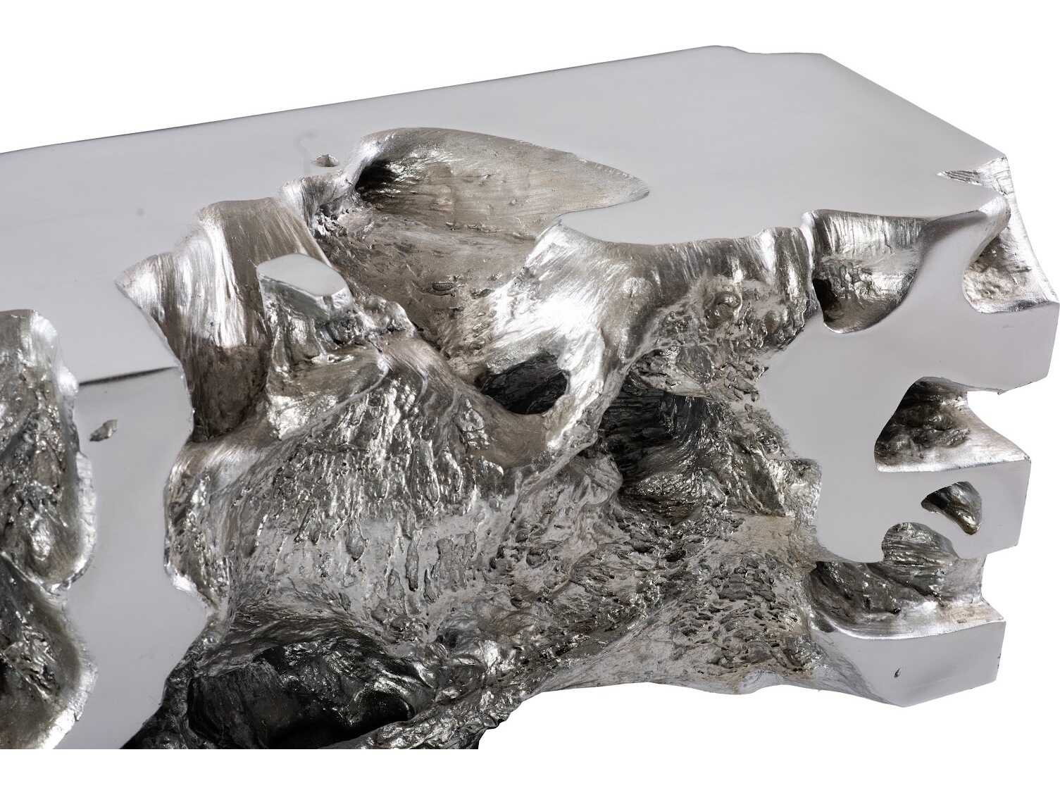 Phillips Collection Cast Naturals Silver Leaf Accent Bench