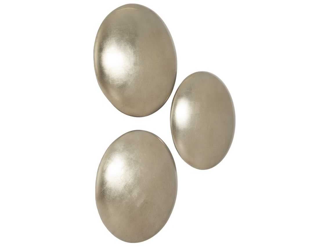 Phillips Collection Platinum Leaf Orb Wall Tiles Set of 3