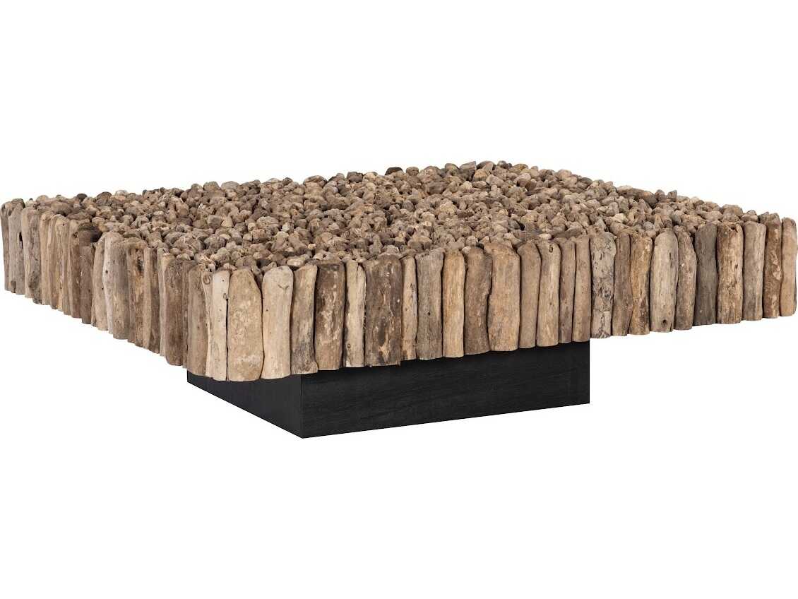 Phillips Collection Square Glass Natural Coffee Table
