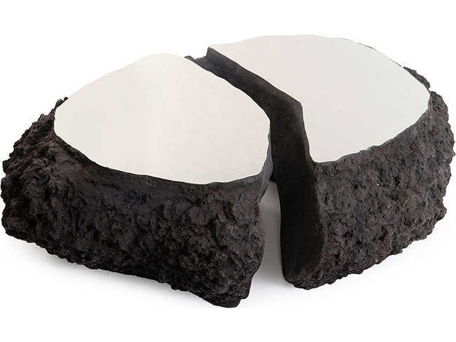 Phillips Collection Lava Rectangular Metal Grey Coffee Table