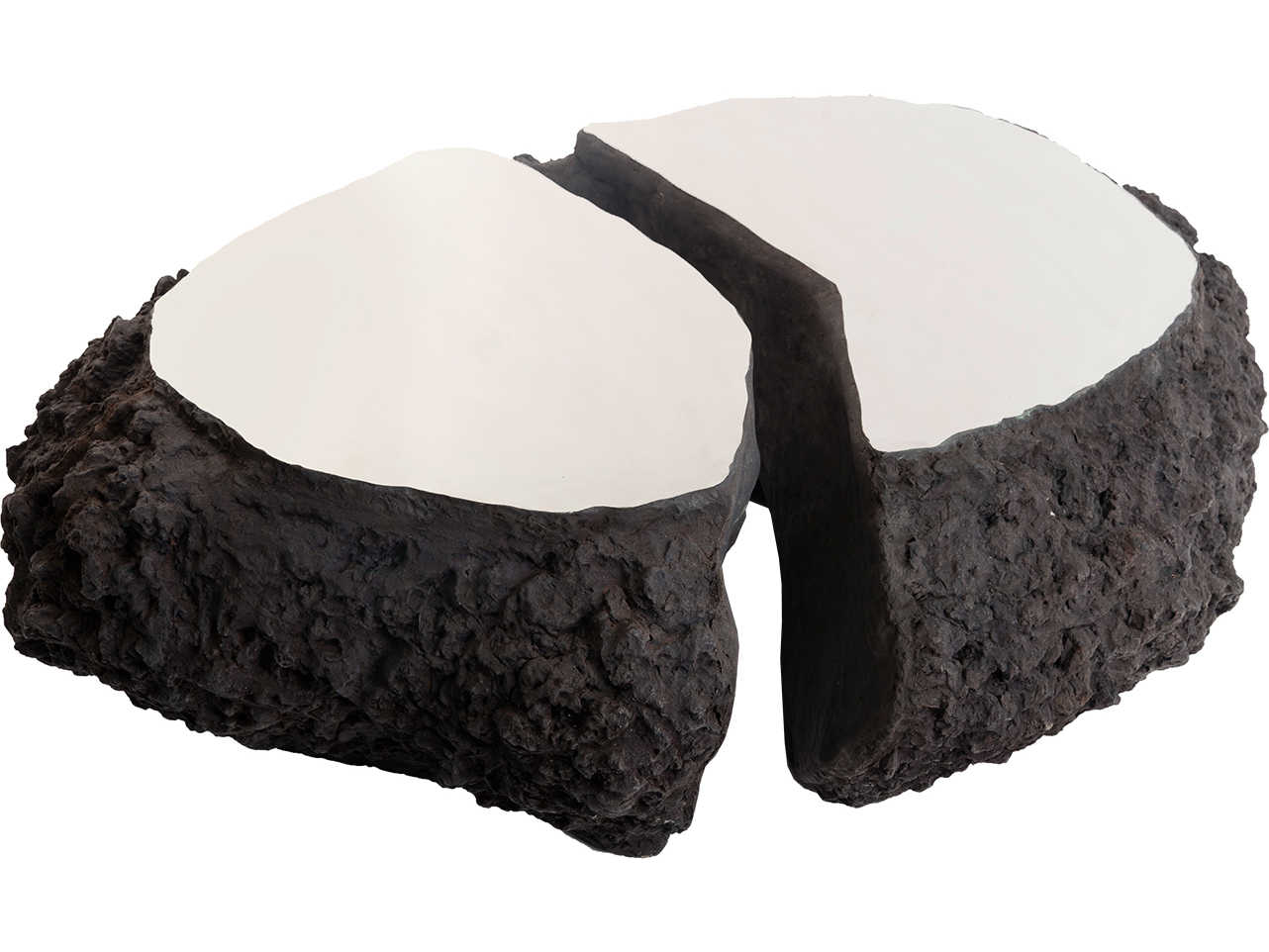 Phillips Collection Lava Rectangular Metal Grey Coffee Table