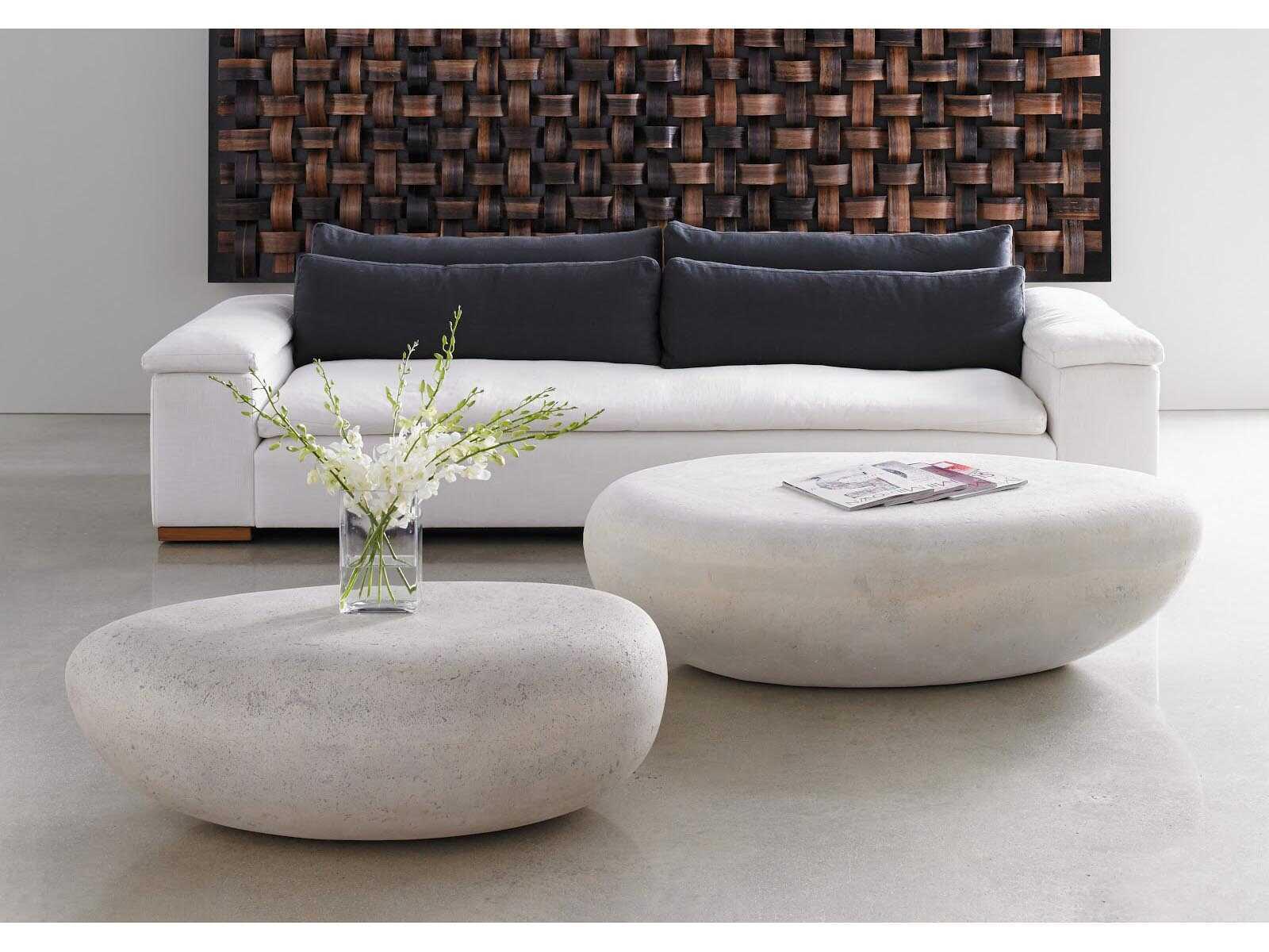 Phillips Collection River Stone Oval Roman Coffee Table