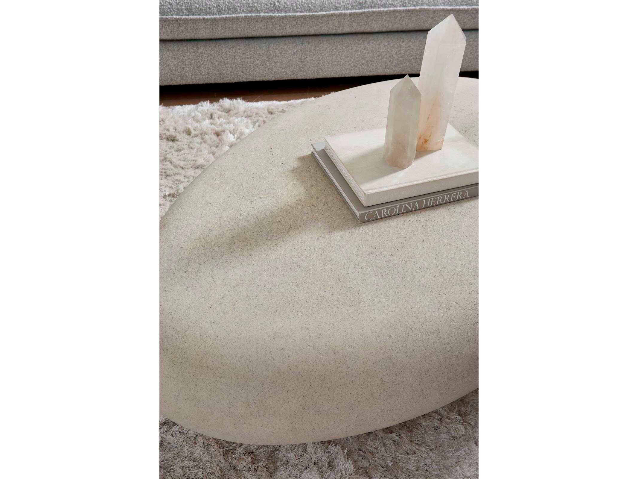 Phillips Collection River Stone Oval Roman Coffee Table