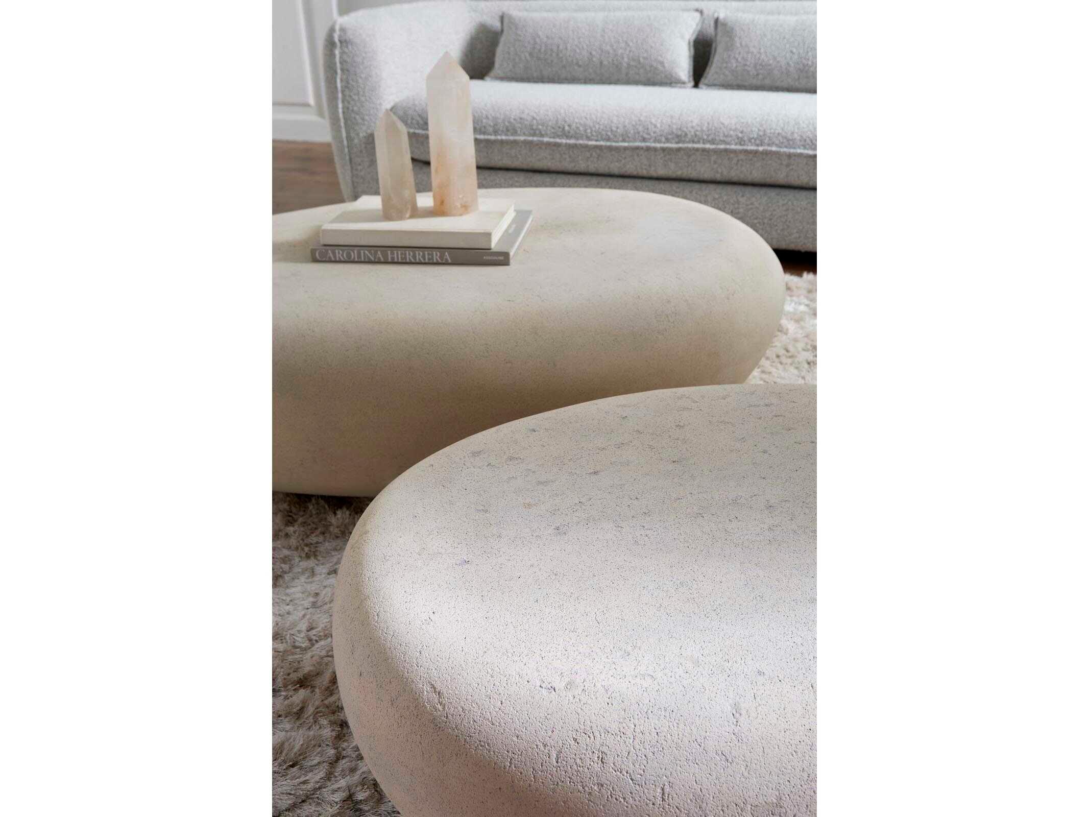 Phillips Collection River Stone Oval Roman Coffee Table