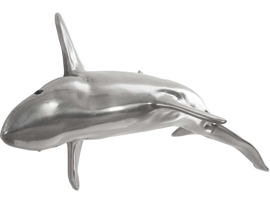 Phillips Collection Silver Leaf Whaler Shark Fish 3D Wall Art