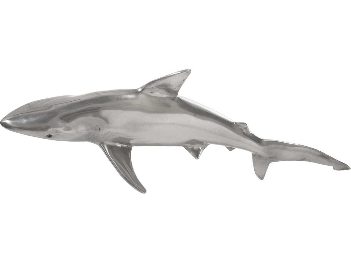 Phillips Collection Silver Leaf Whaler Shark Fish 3D Wall Art