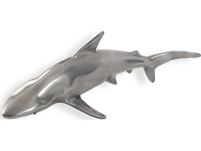 Phillips Collection Polished Aluminum Whaler Shark Fish 3D Wall Art