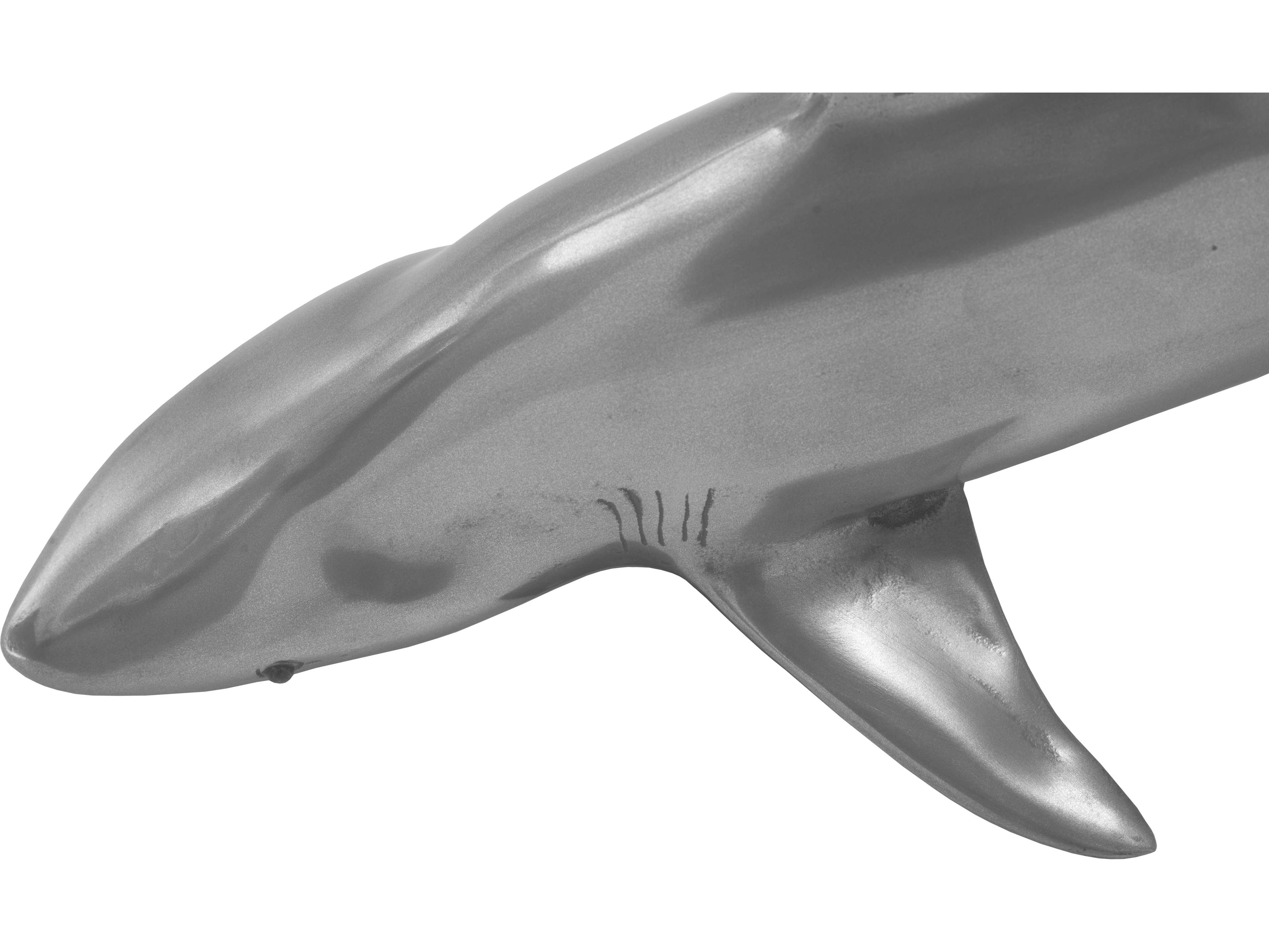 Phillips Collection Polished Aluminum Whaler Shark Fish 3D Wall Art
