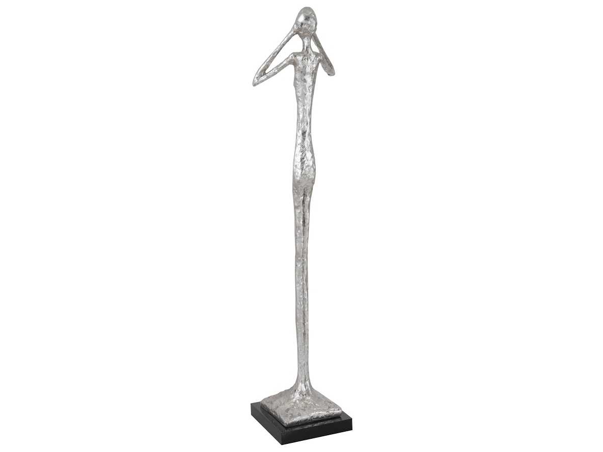 Phillips Collection Silver Leaf Hear No Evil Slender Sculpture