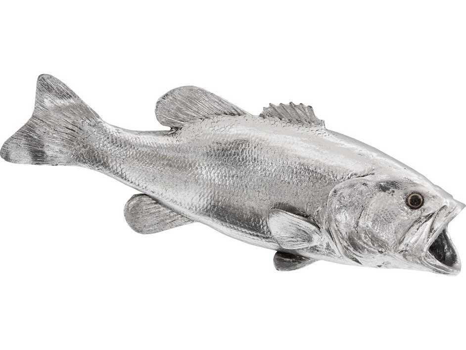 Phillips Collection Silver Leaf Largemouth Bass Fish 3D Wall Art