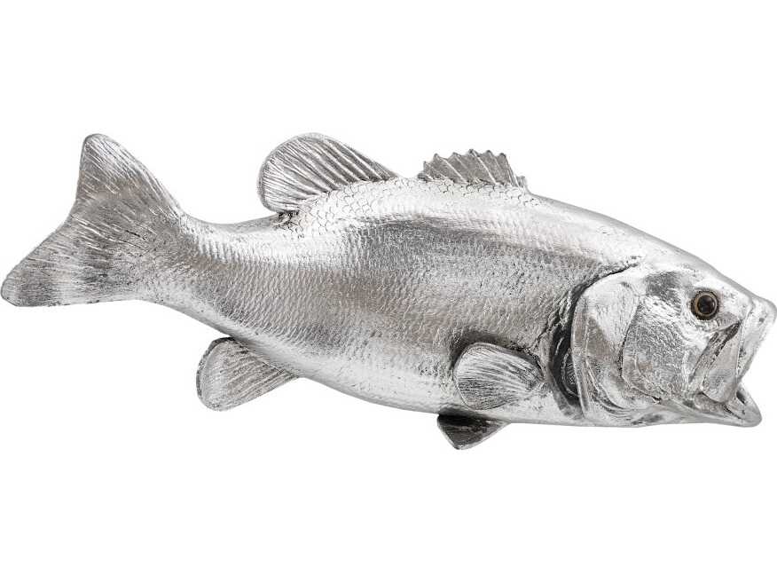 Phillips Collection Silver Leaf Largemouth Bass Fish 3D Wall Art