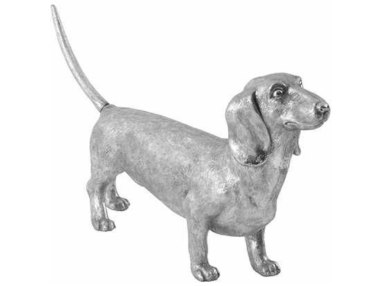 Phillips Collection Silver Leaf Dachshund Sculpture