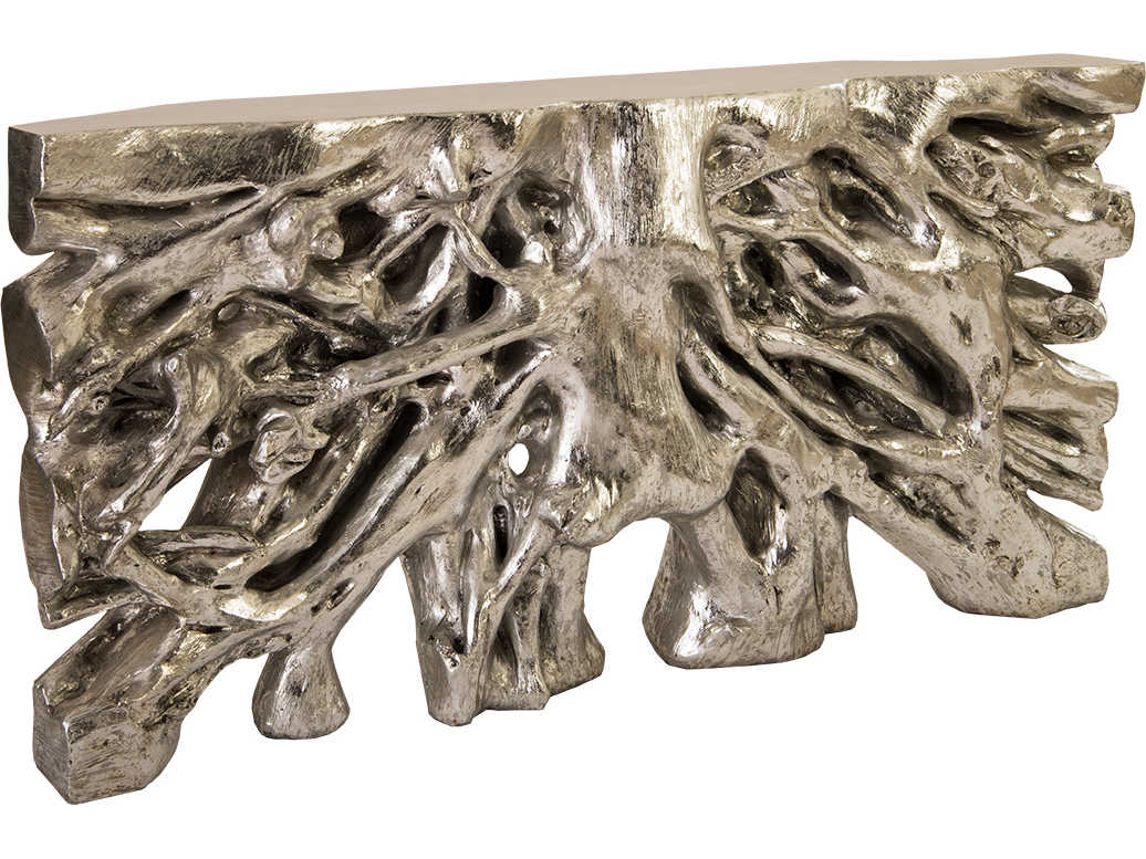 Phillips Collection Cast Naturals Silver Leaf Console Table