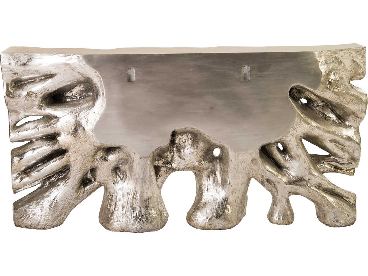 Phillips Collection Cast Naturals Silver Leaf Console Table