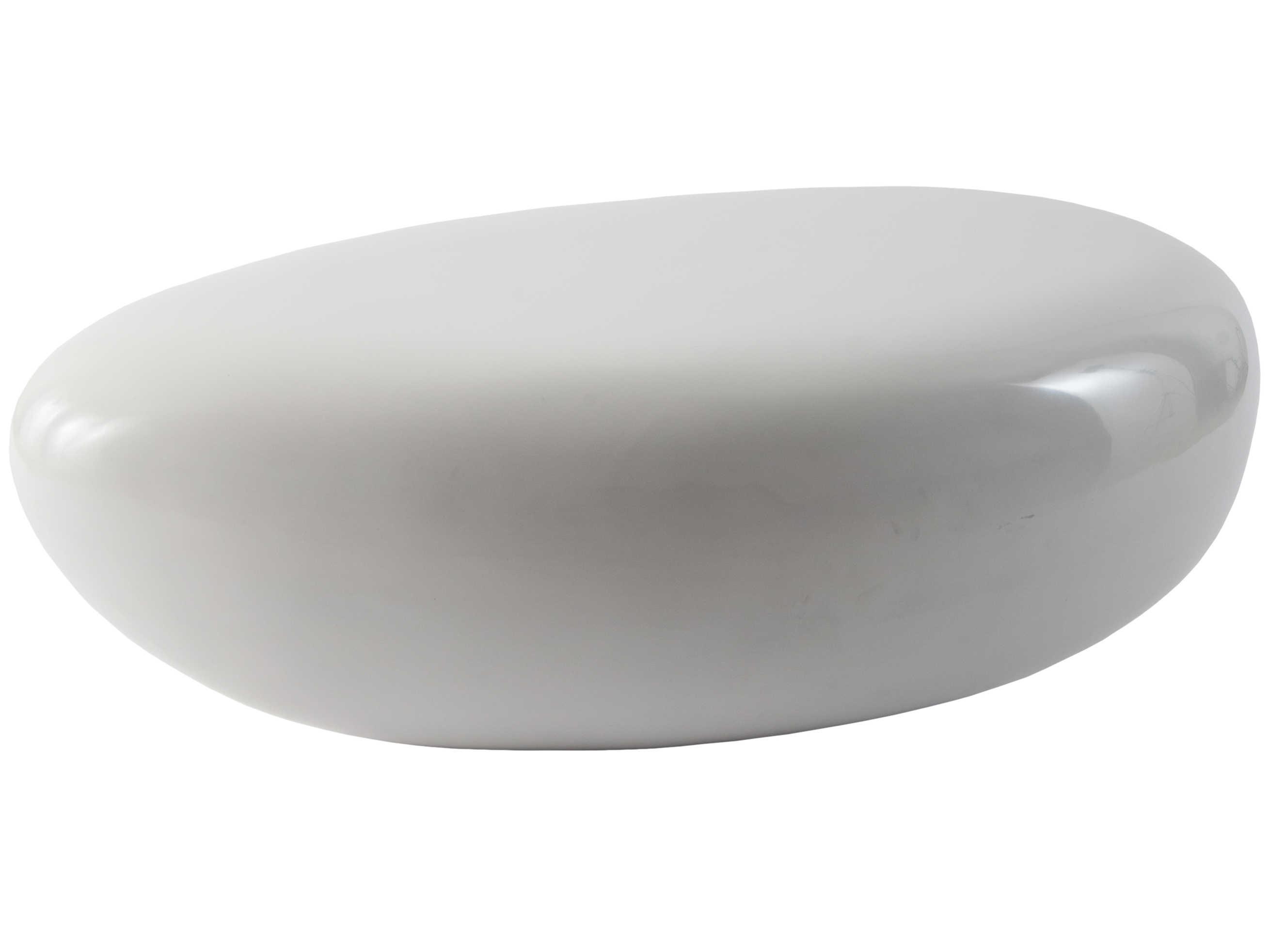 Phillips Collection Outdoorriver Stone Oval Gel Coat White Coffee Table