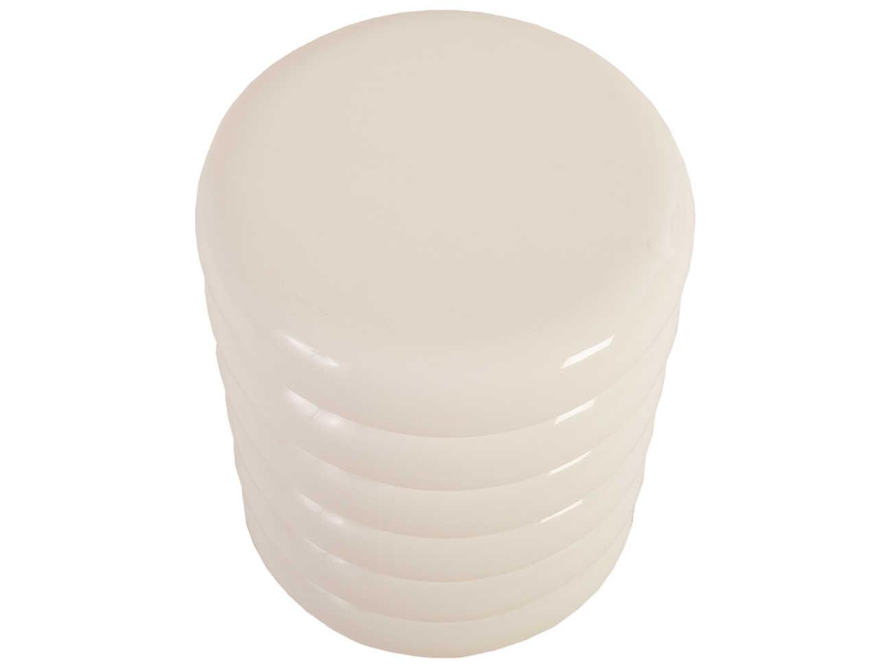 Phillips Collection Outdoor Gel Coat White Accent Stool