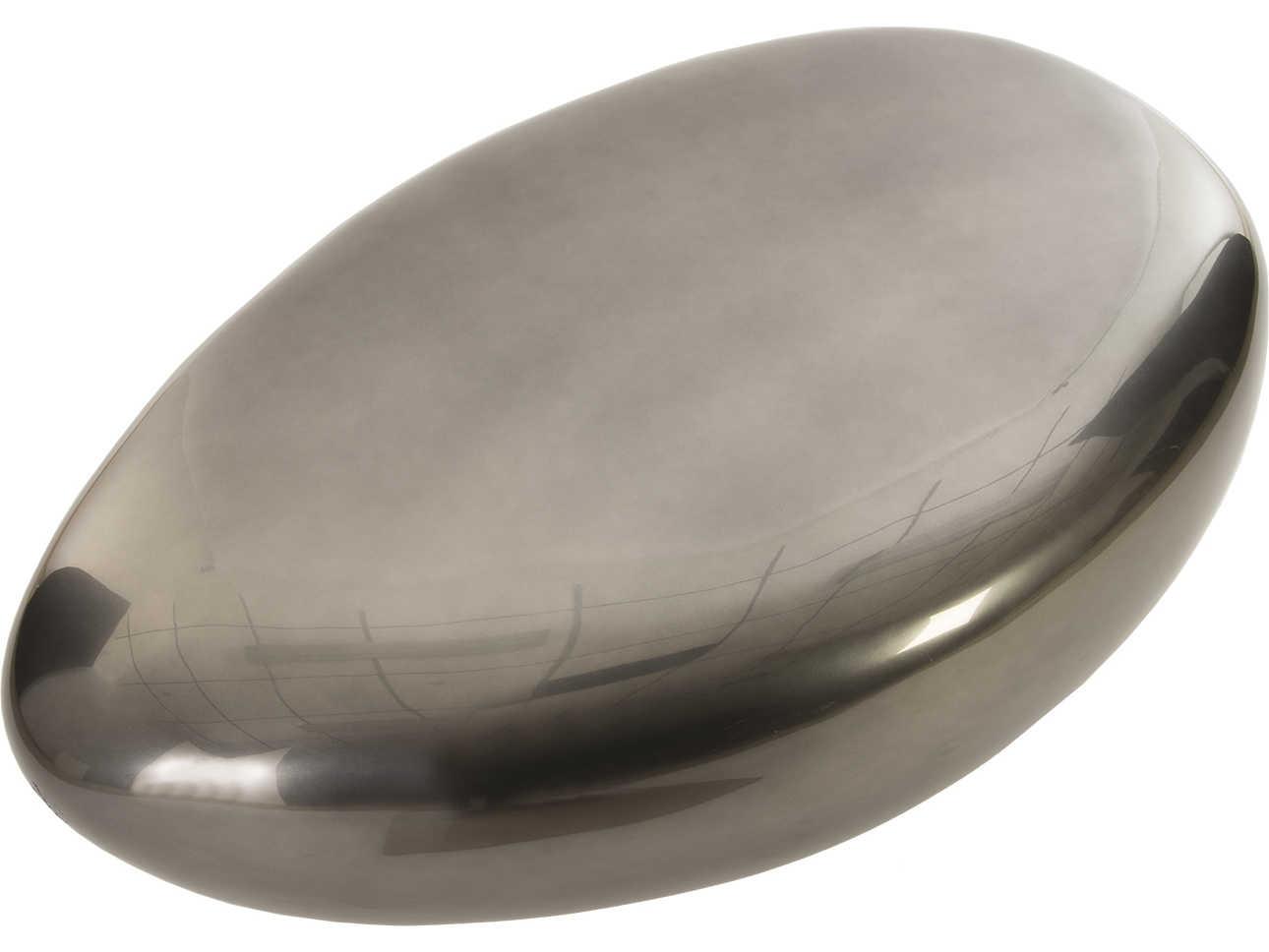 Phillips Collection Outdoorriver Stone Oval Liquid Silver Coffee Table