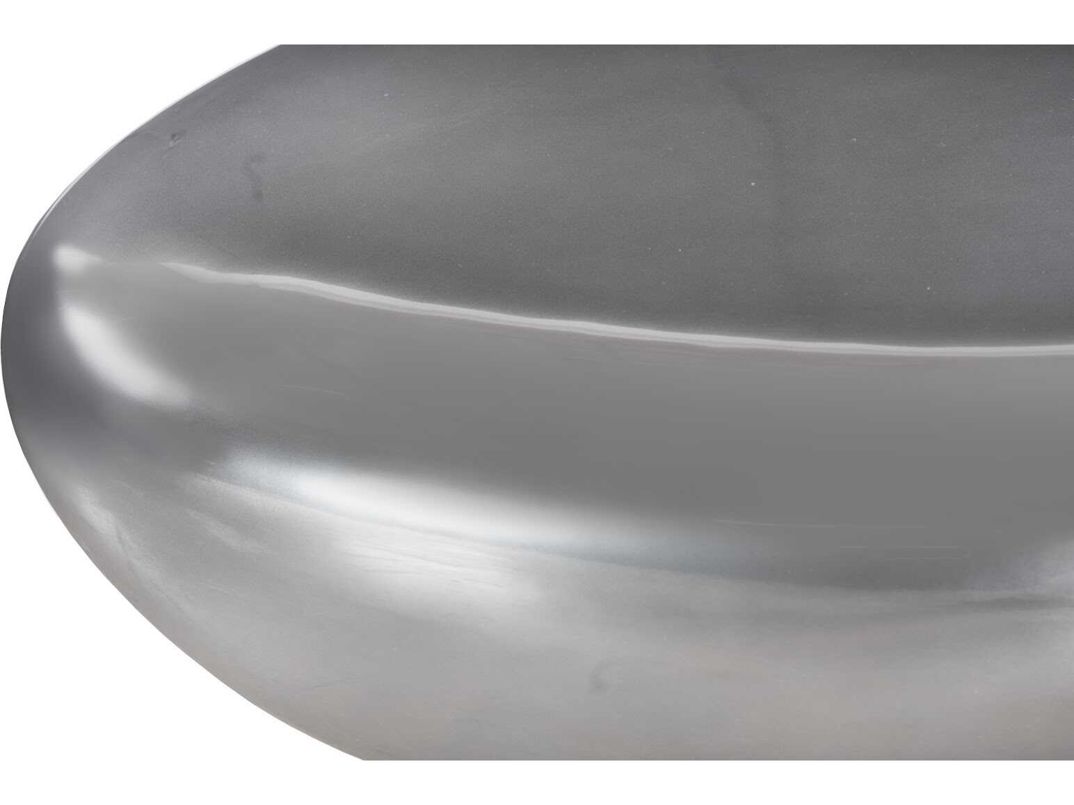 Phillips Collection Outdoorriver Stone Oval Liquid Silver Coffee Table