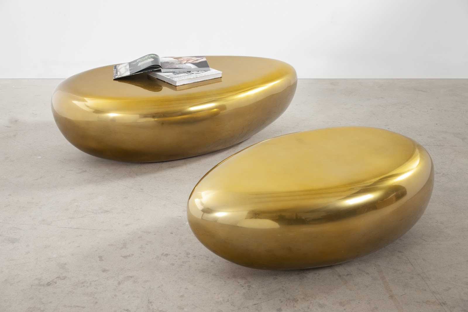 Phillips Collection Oval Liquid Gold Coffee Table