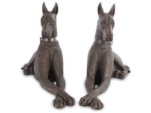 Phillips Collection Bronze Left Facing Great Dane Sculpture