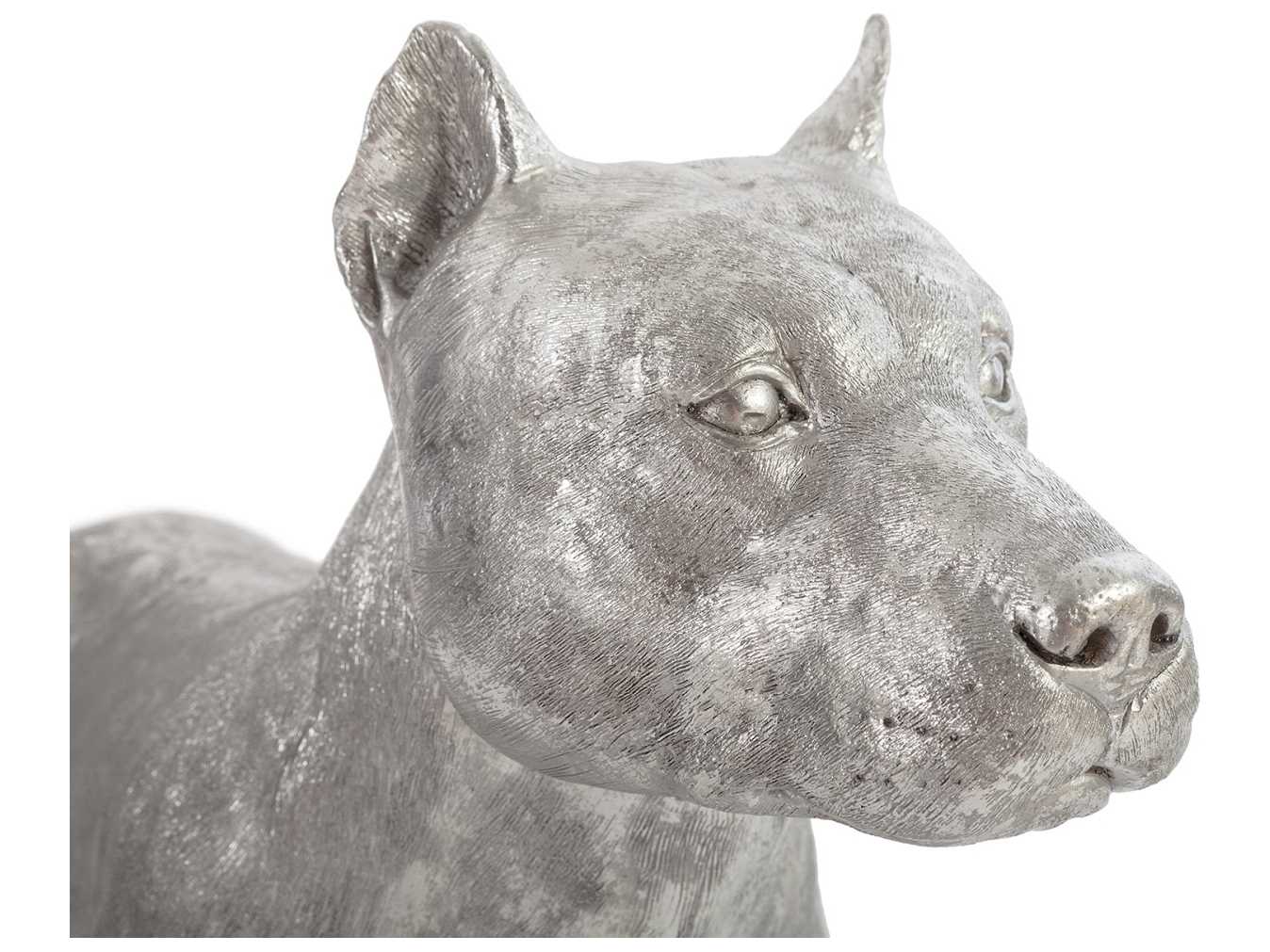 Phillips Collection Silver Leaf Pit Bull Sculpture