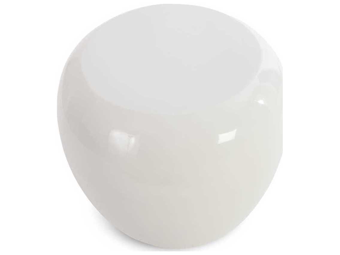 Phillips Collection Round Resin Gel Coat White End Table