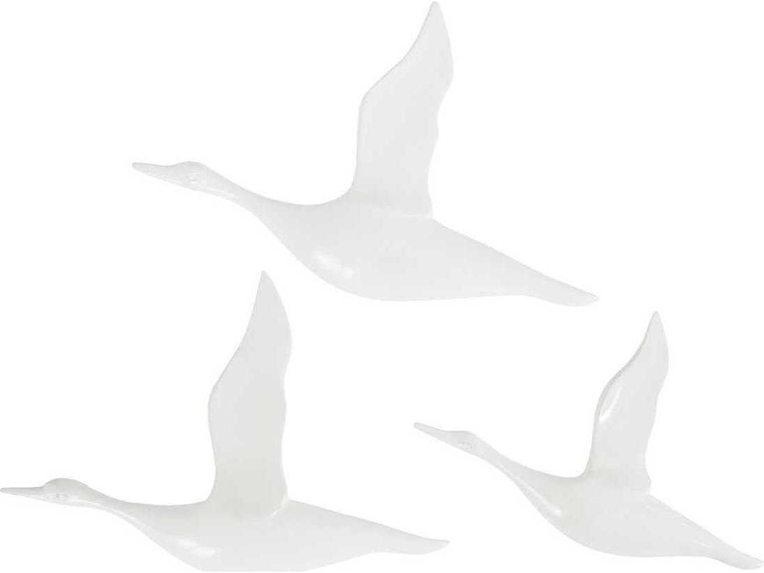 Phillips Collection Flying Ducks Gel Coat White 3D Wall Art Set of 3