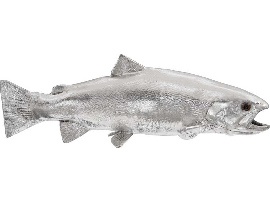 Phillips Collection Silver Leaf Rainbow Trout Fish 3D Wall Art