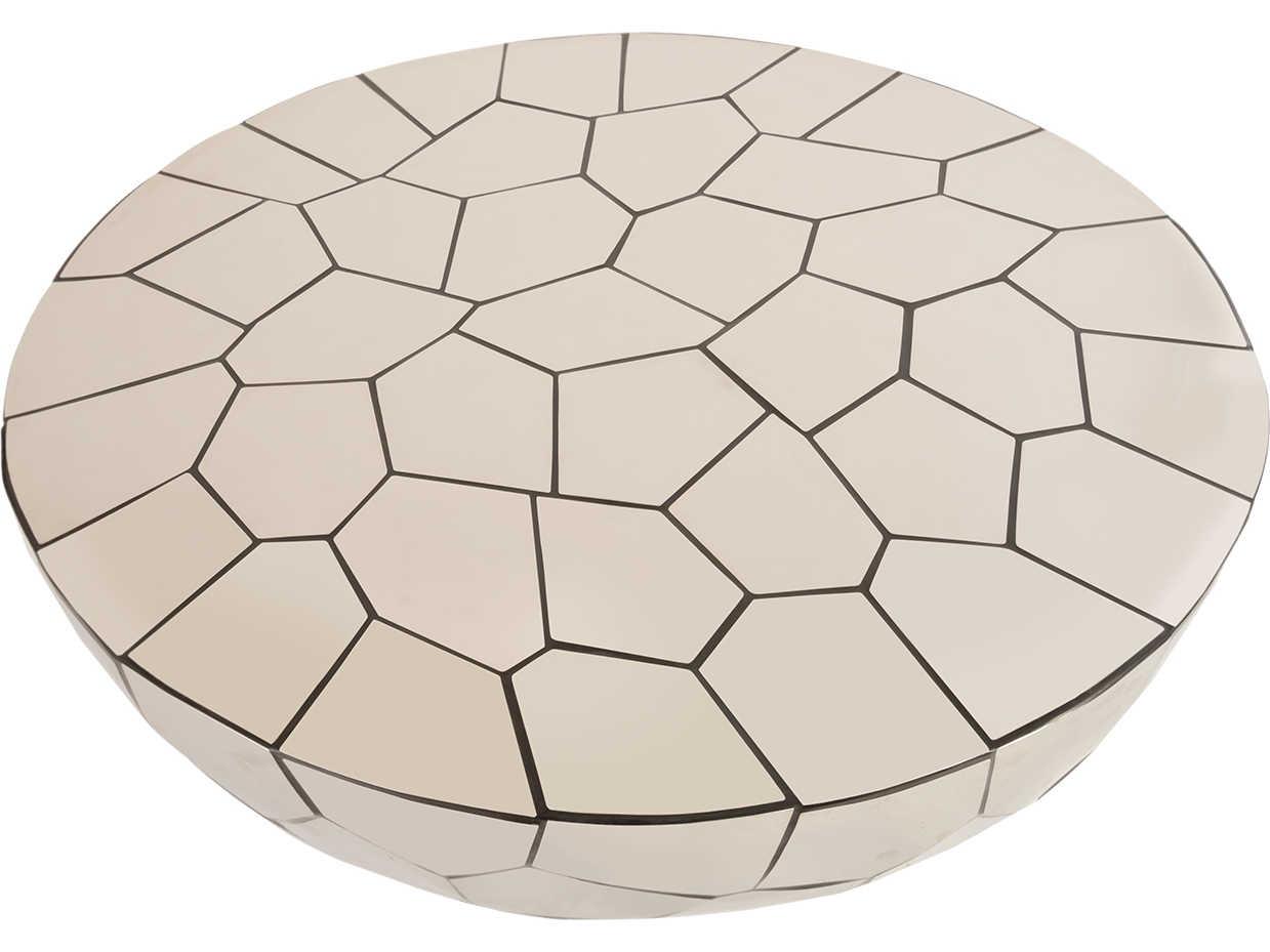 Phillips Collection Crazy Cut Round Metal Black Silver Coffee Table