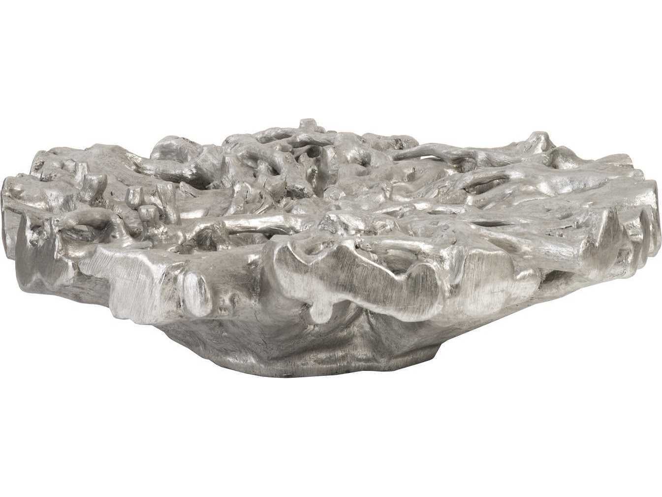 Phillips Collection Round Resin Antique Silver Leaf Coffee Table