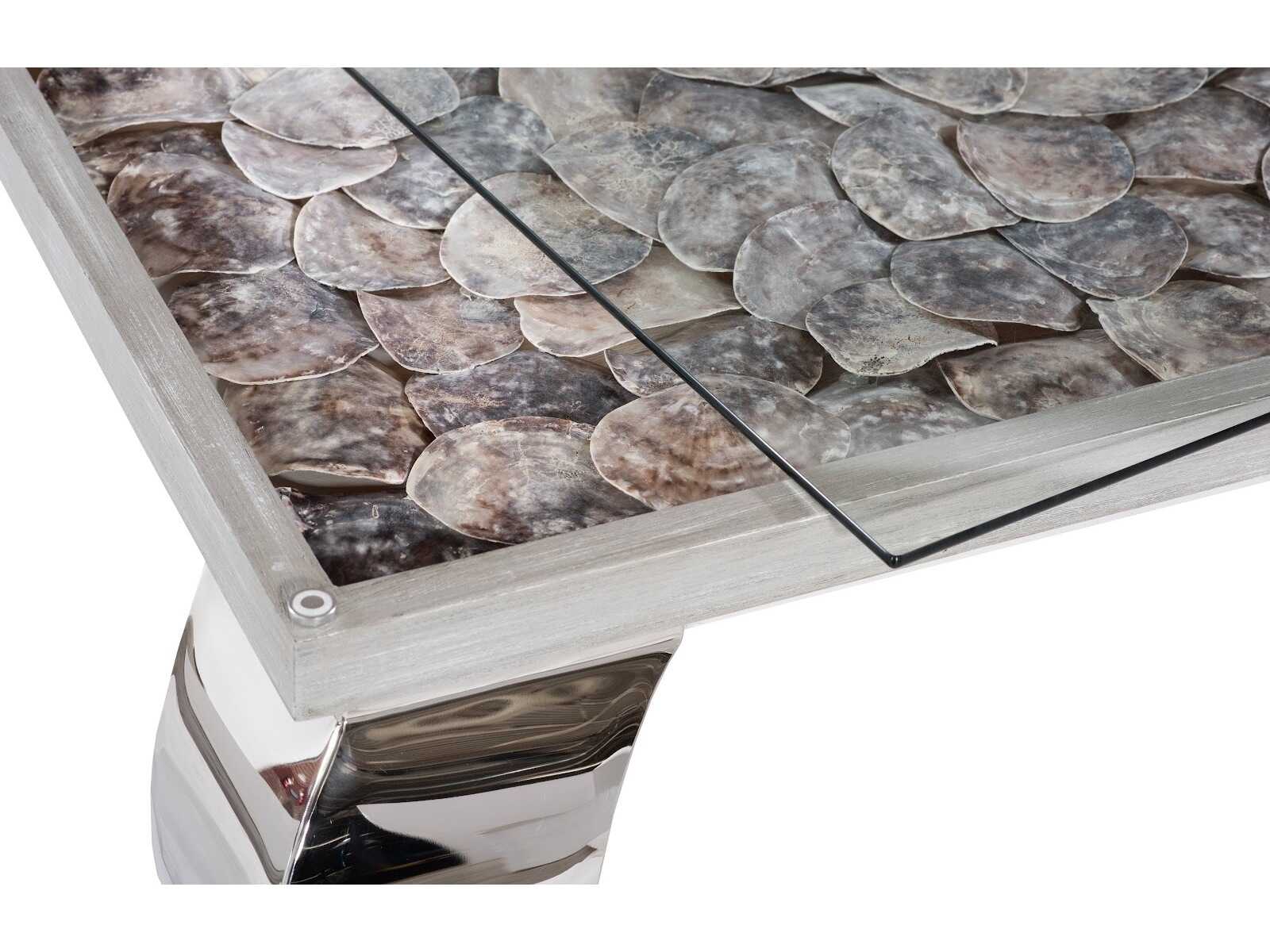 Phillips Collection Shell Square Glass Natural Coffee Table