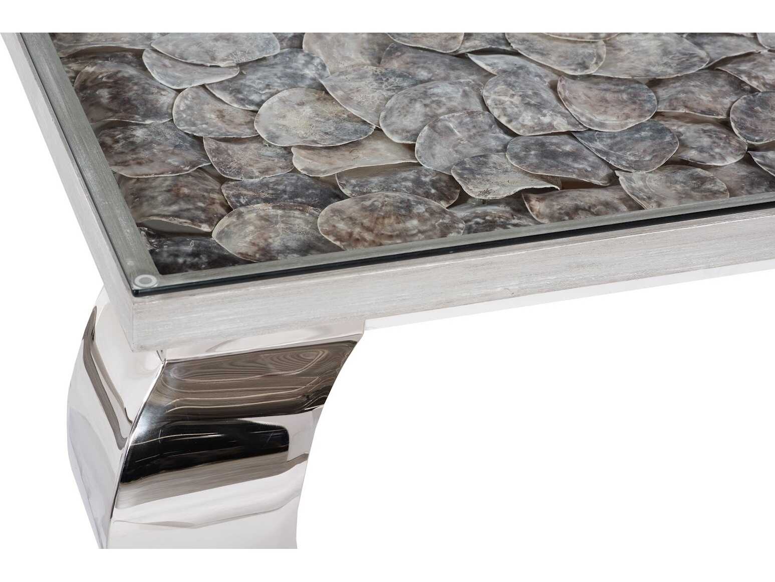 Phillips Collection Shell Square Glass Natural Coffee Table