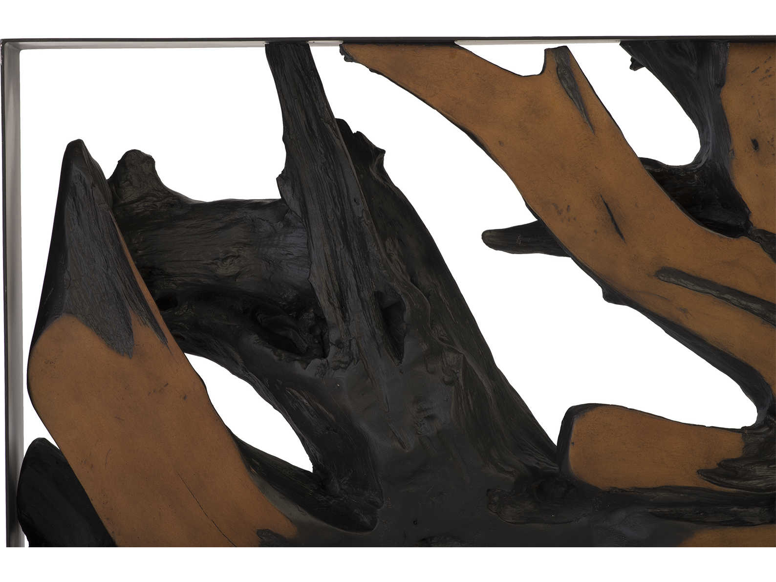 Phillips Collection Cast Naturals Rectangular Metal Black Brown Console Table