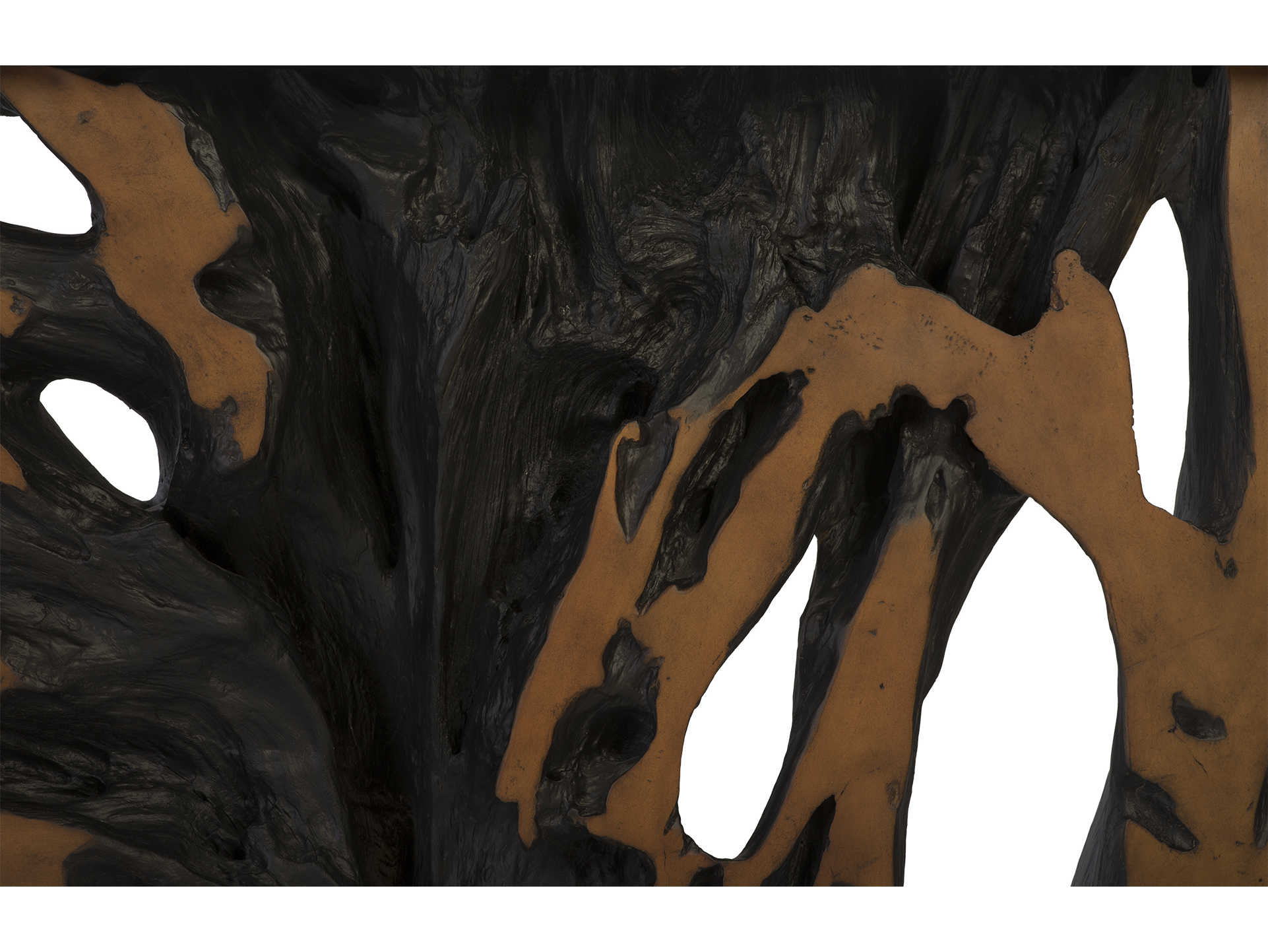 Phillips Collection Cast Naturals Rectangular Metal Black Brown Console Table