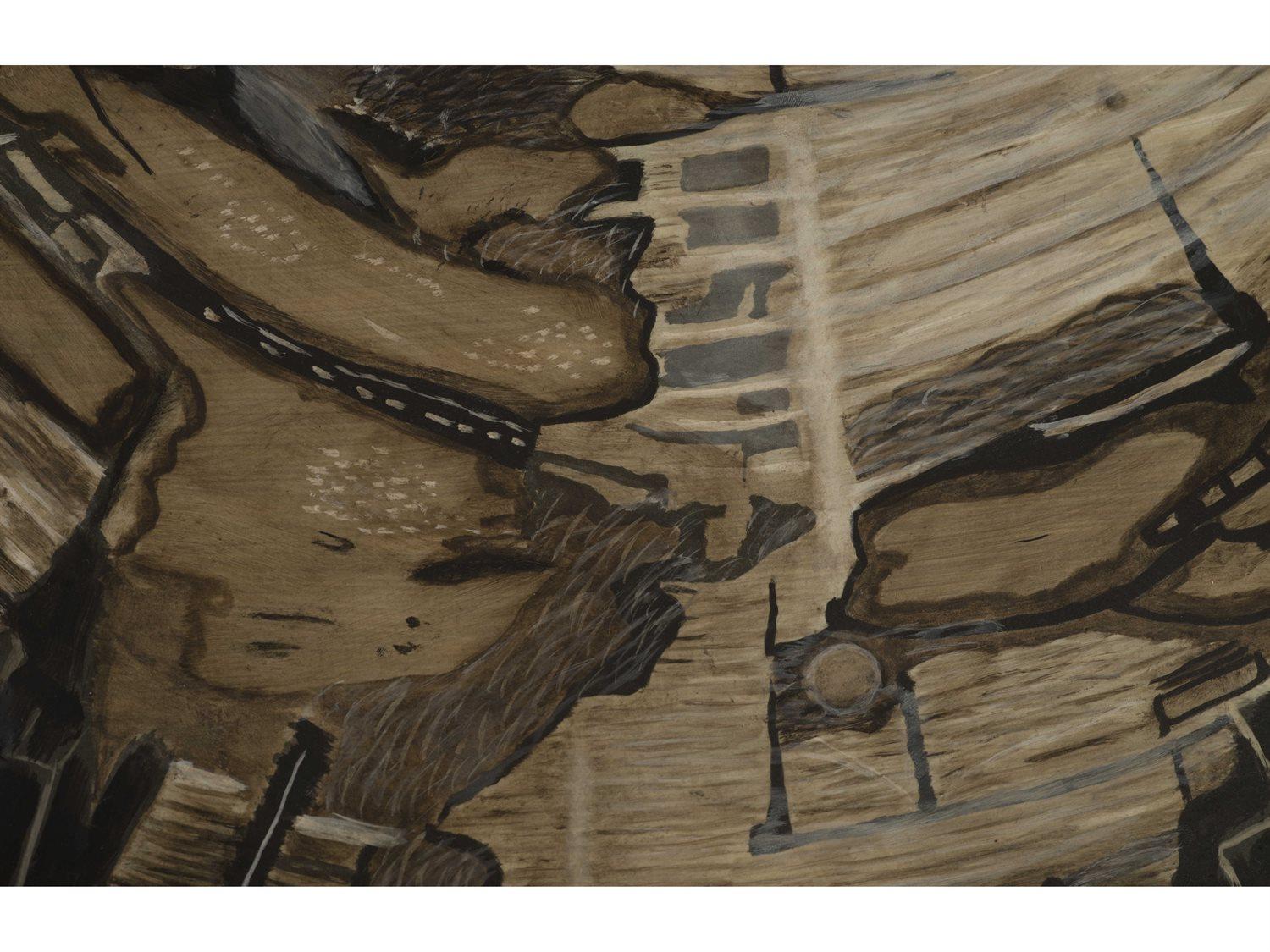 Phillips Collection Brown Grey Gray Accent Stool