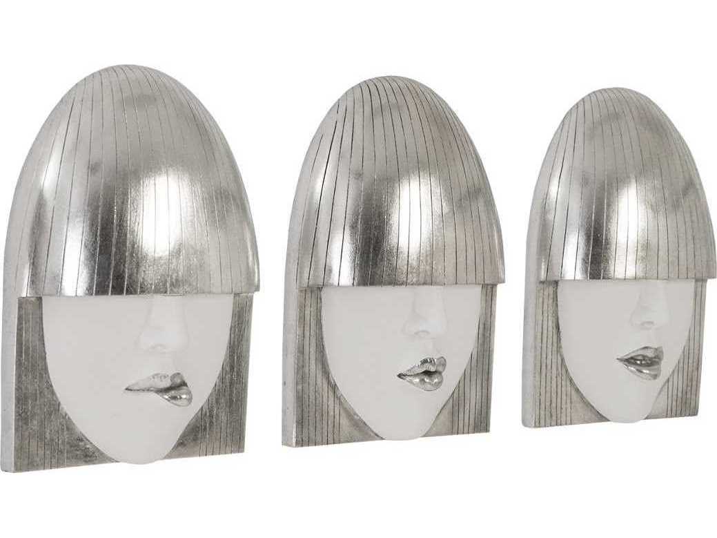 Phillips Collection Silver Leaf Metal Wall Art Set of 3