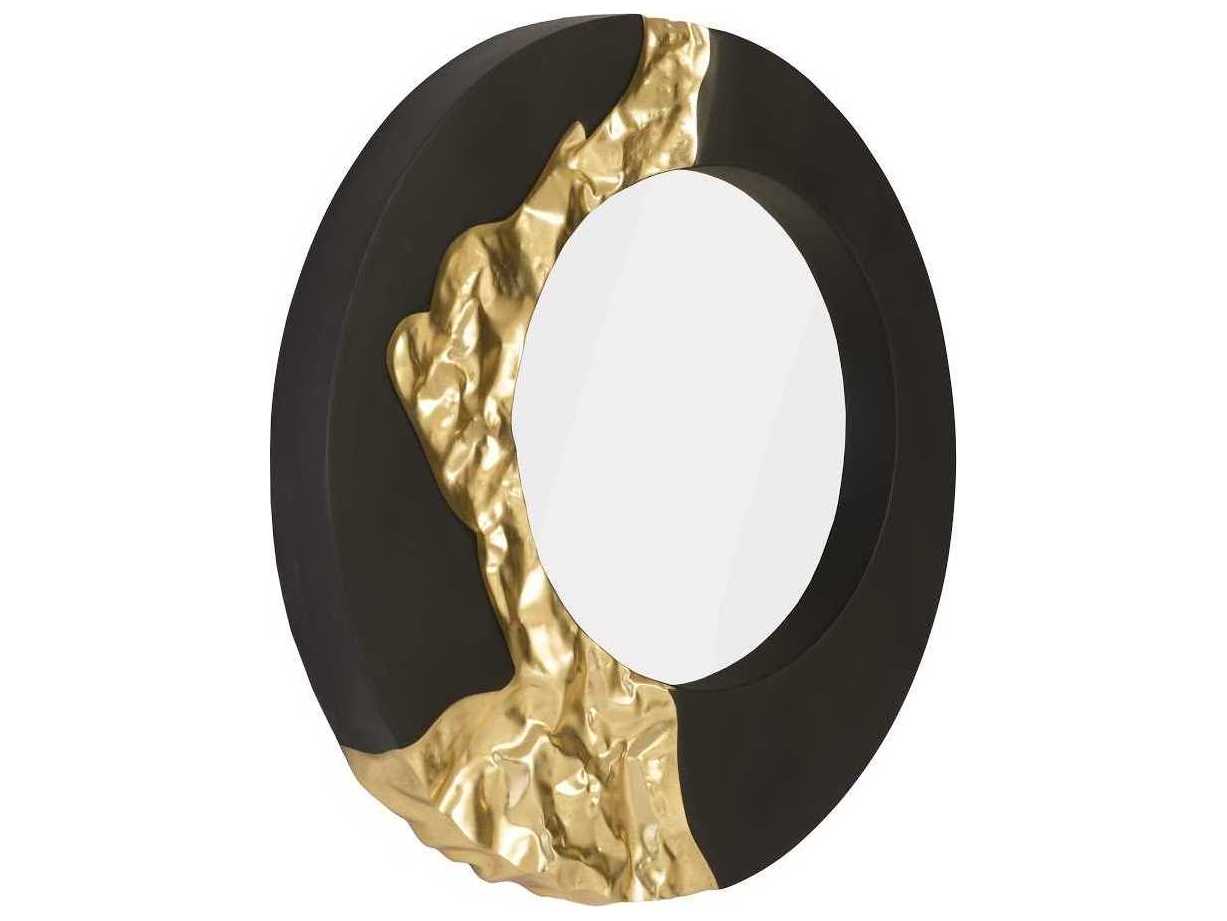 Phillips Collection Black / Gold Round Wall Mirror