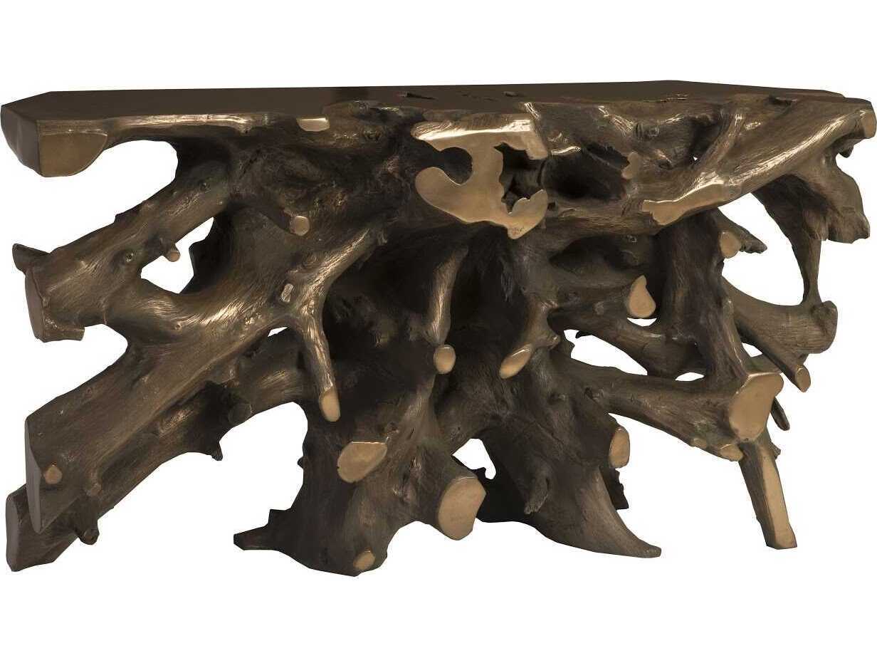 Phillips Collection Rectangular Resin Bronze Console Table