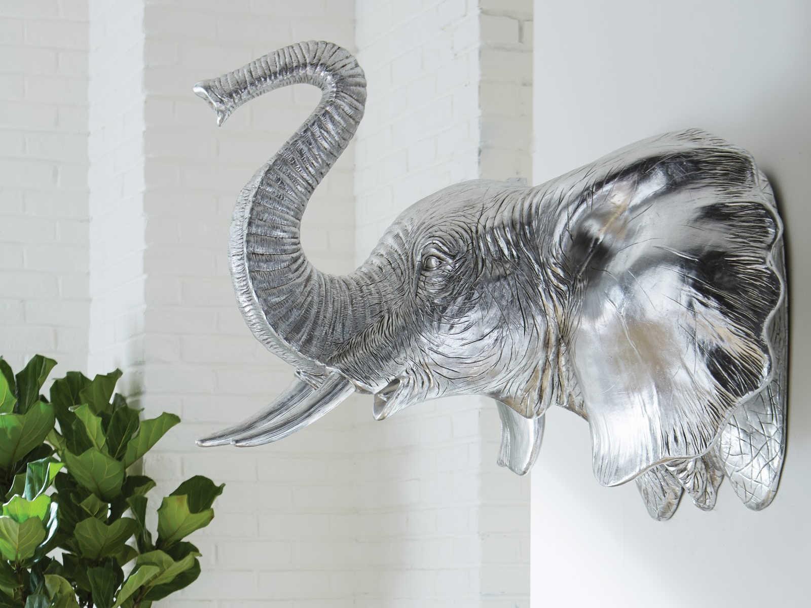 Phillips Collection Silver Leaf Elephant Wall Art