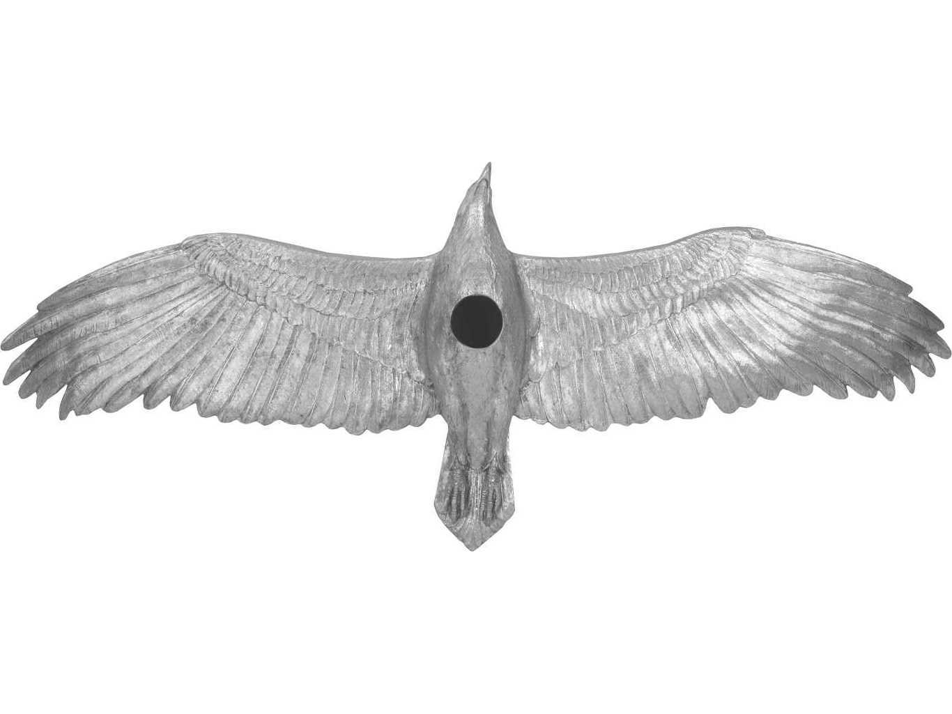 Phillips Collection Silver Leaf 73" Soaring Eagle Metal Wall Art