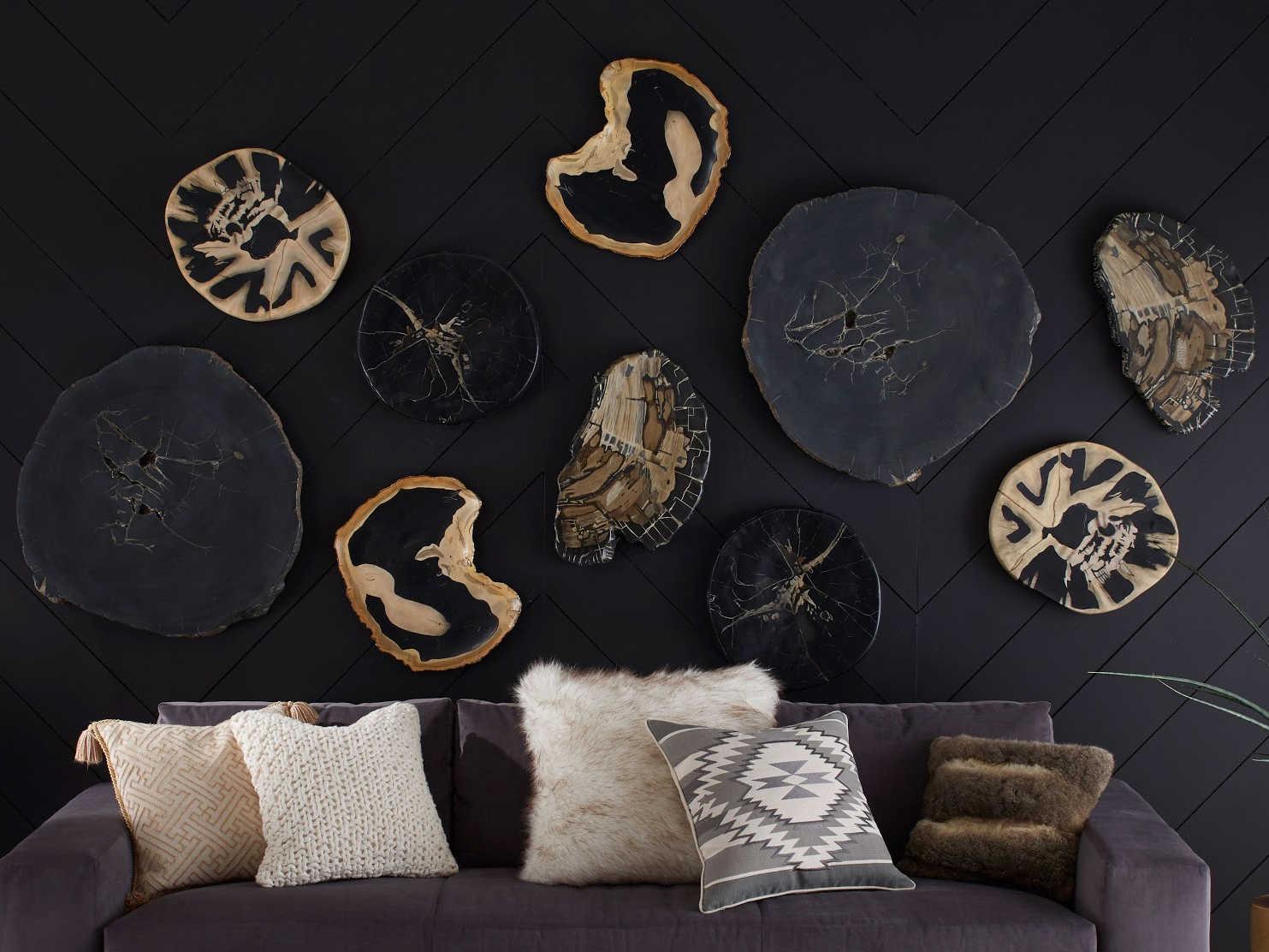 Phillips Collection Brown / Black Cast Petrified Wood Wall Tile