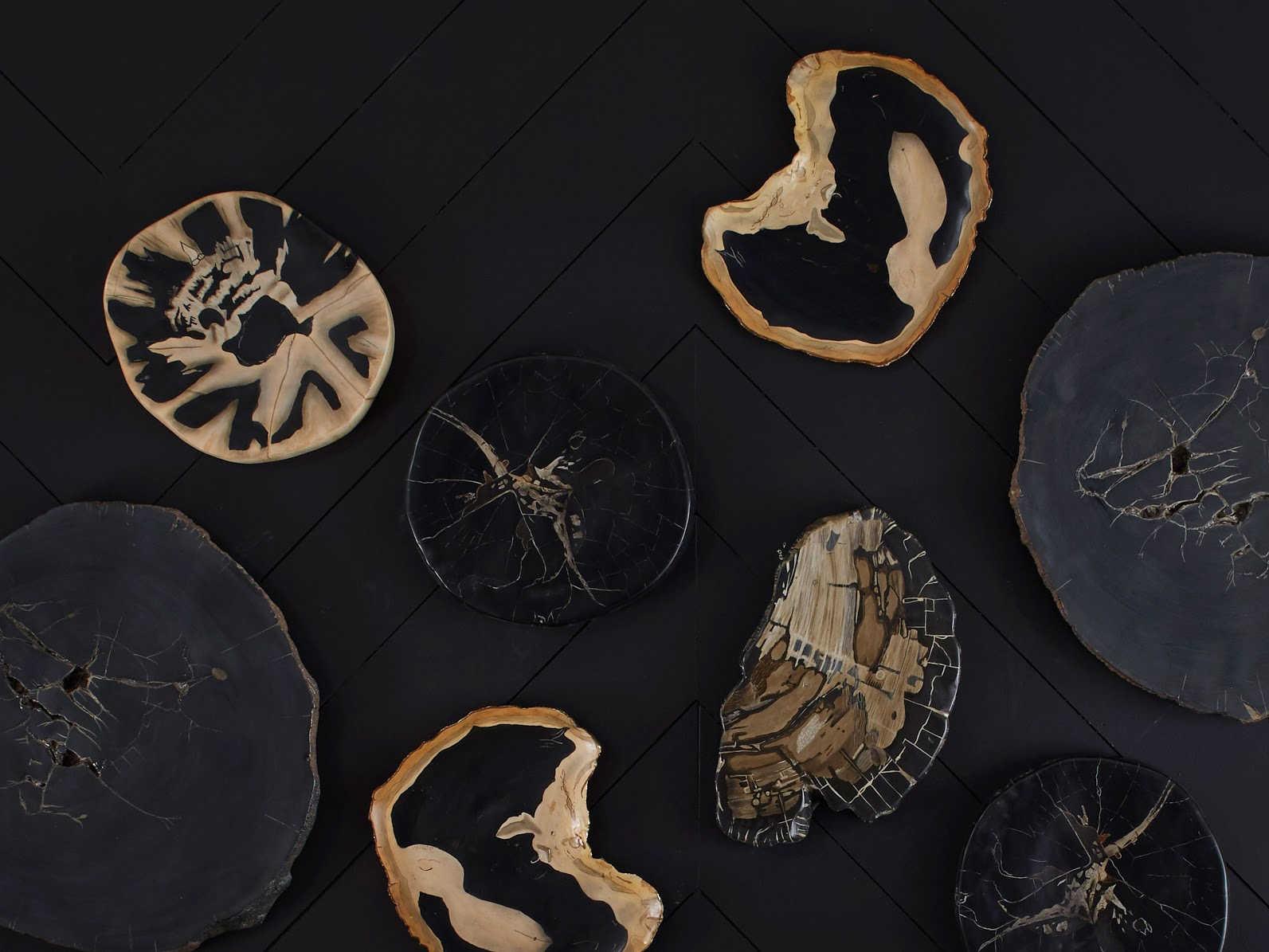 Phillips Collection Brown / Black Cast Petrified Wood Wall Tile