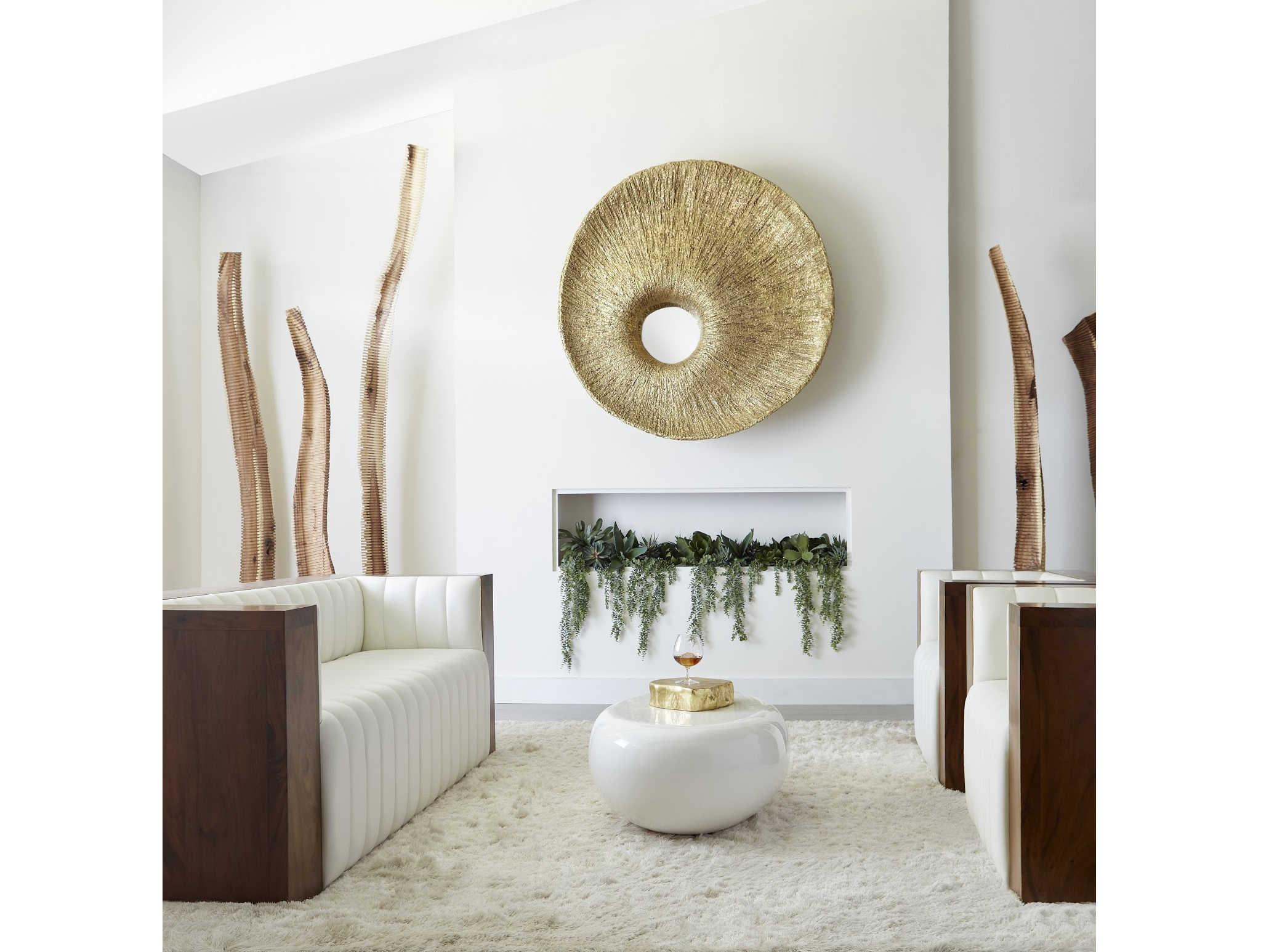 Phillips Collection Gold Leaf Round Wall Mirror