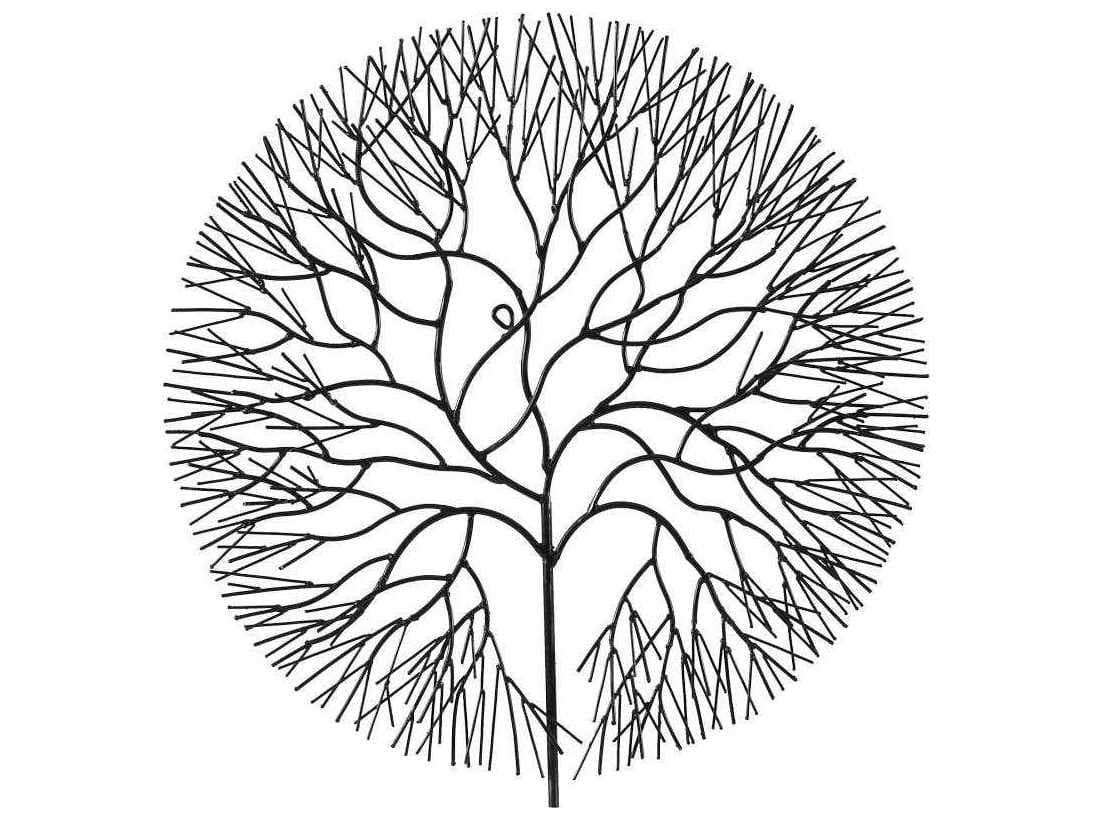 Phillips Collection Black Wire Tree Circular Metal Wall Art