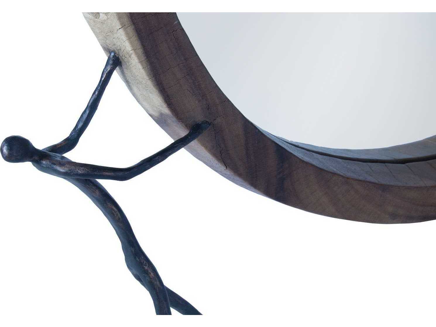 Phillips Collection Natural / Black Round Wall Mirror