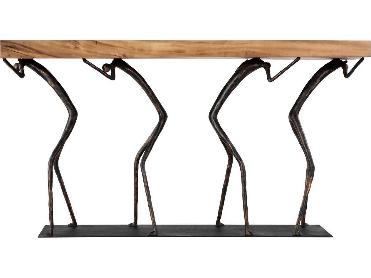 Phillips Collection Rectangular Wood Natural Black Console Table