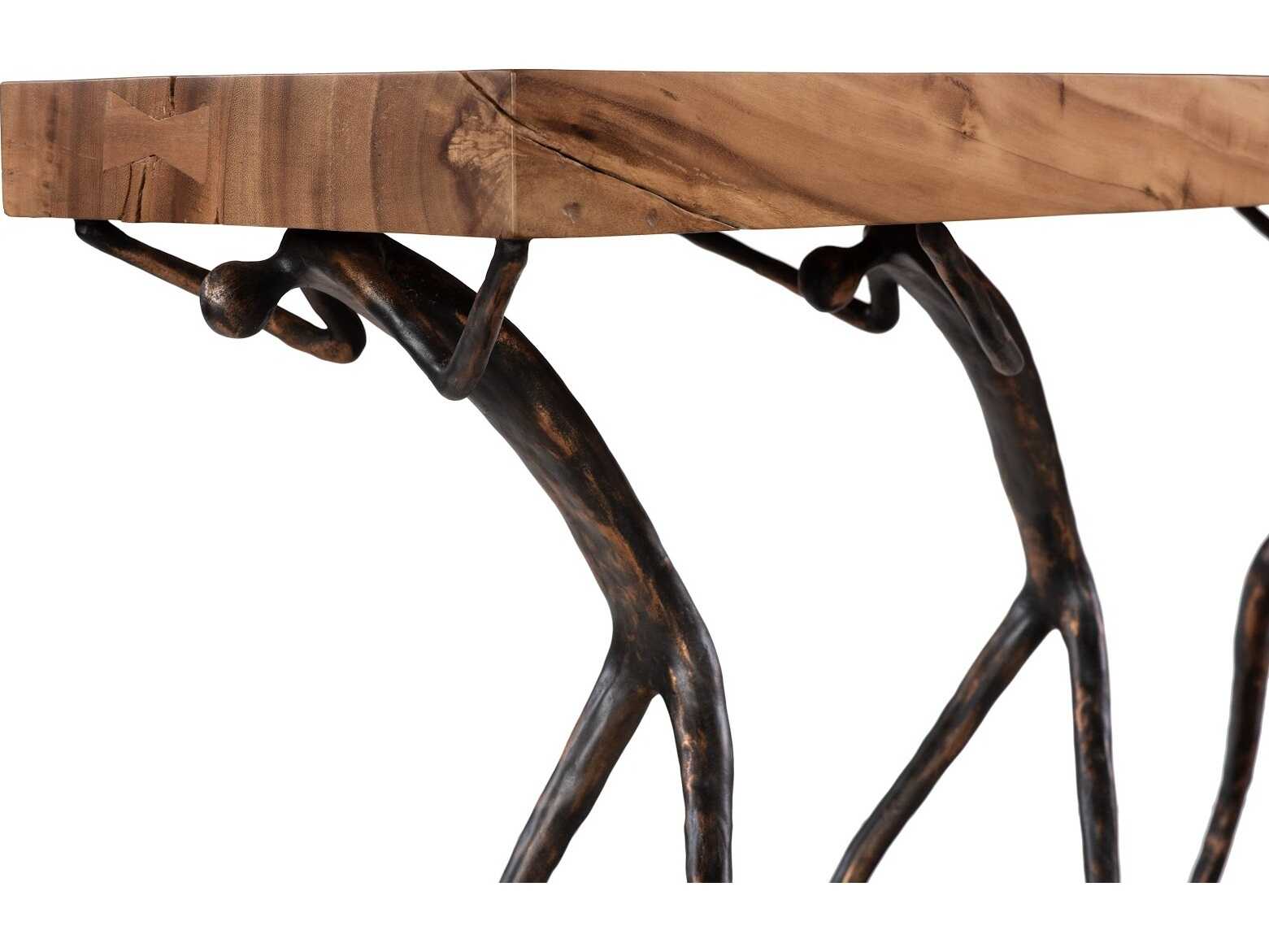 Phillips Collection Rectangular Wood Natural Black Console Table